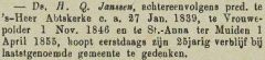 25-jarig verblijf bij de gemeente Sint Anna ter Muiden van dominee H.Q. Janssen