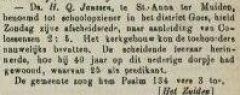 Afscheidsrede van H.Q. Janssen als predikant te Sint Anna ter Muiden