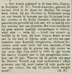 Verslag van het familiebezoek van de 90-jarige emigrant John Cappon (geb. Sint Anna ter Muiden aan Sint Kruis. 